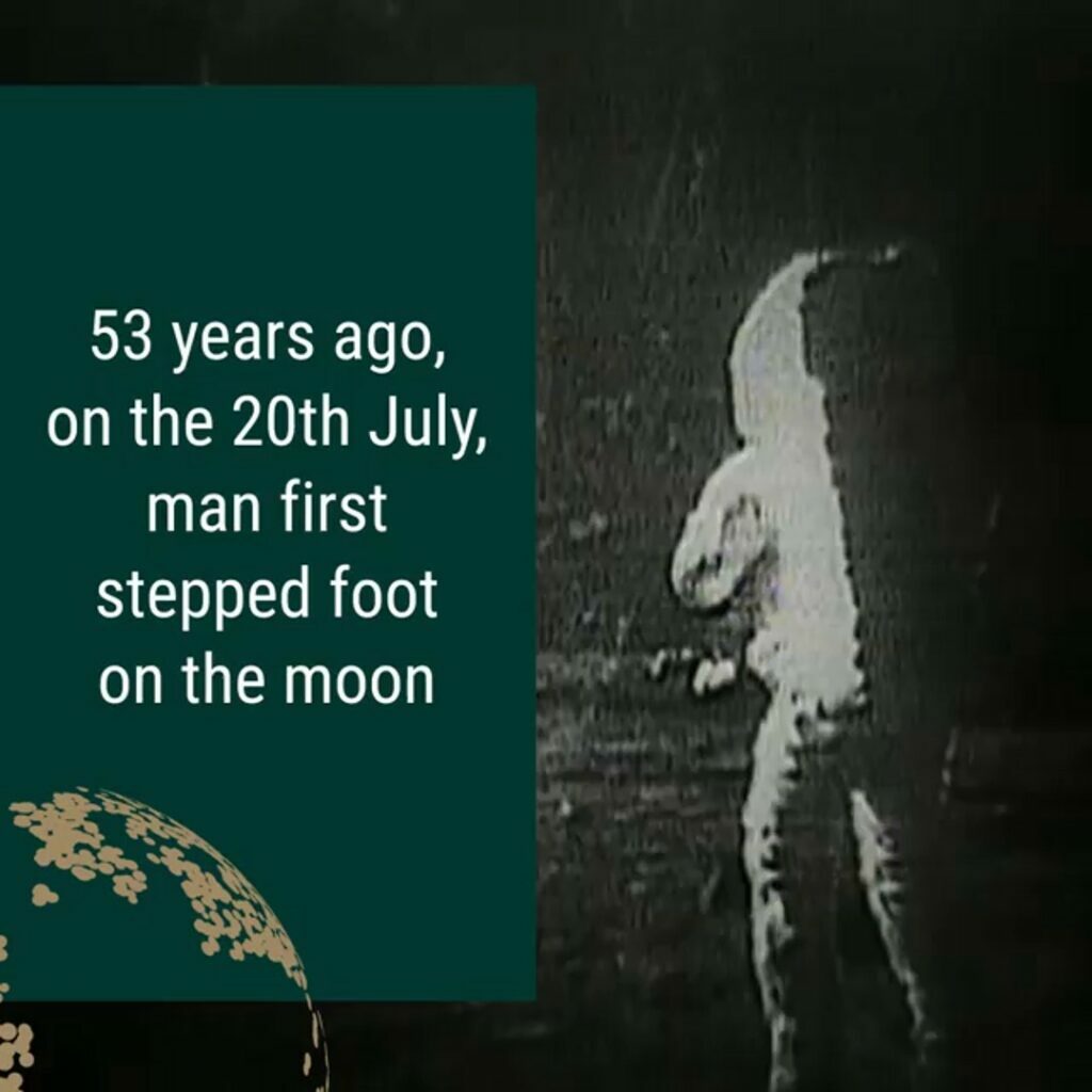 Astronaut walks on the Moon