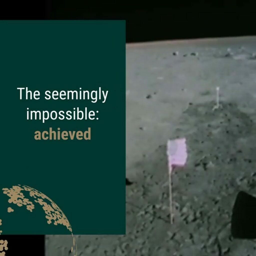 USA flag planted on the Moon