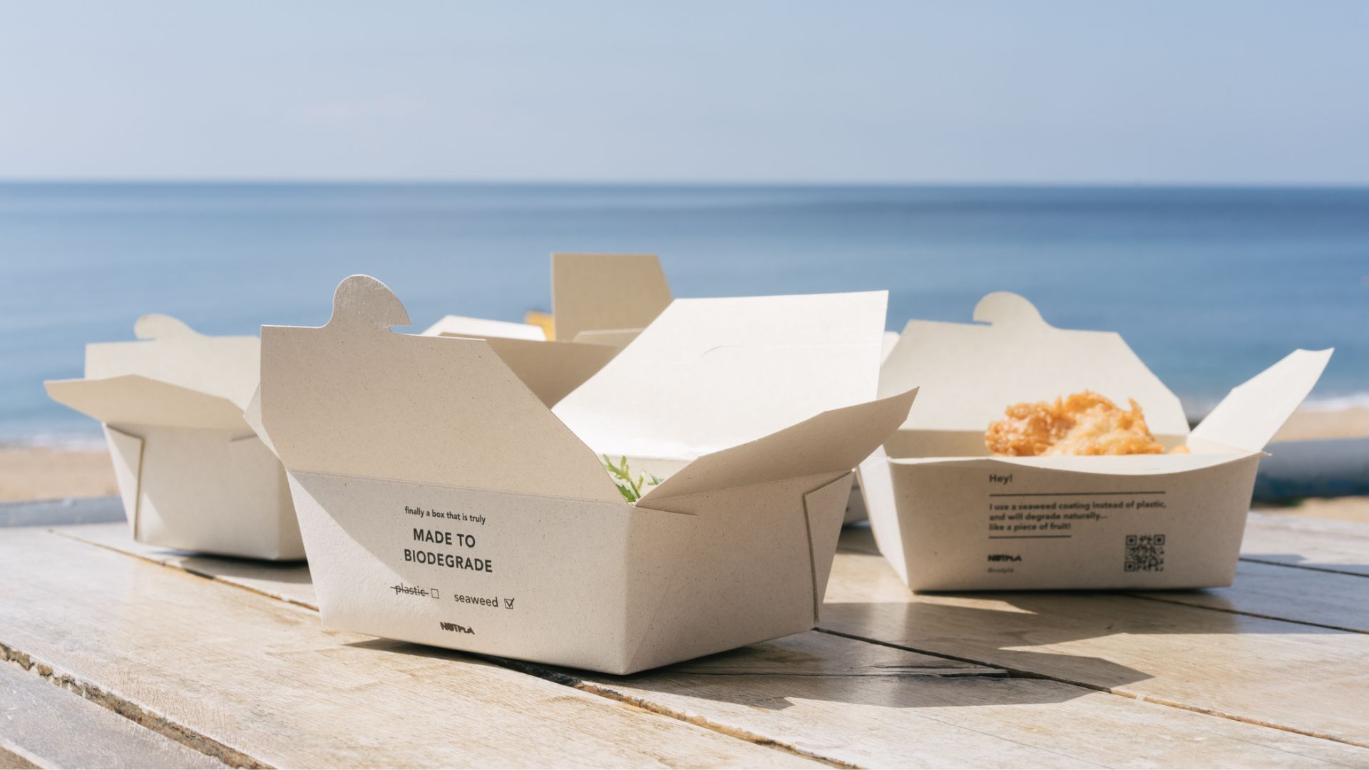 Notpla’s seaweed-based packaging.