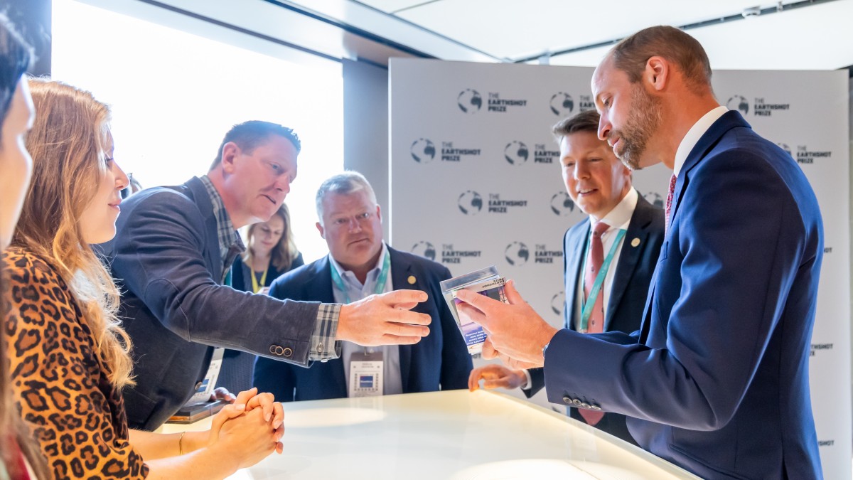 Prince William with 2024 Earthshot Prize Finalists ATS and Equatic during LCAW 2025