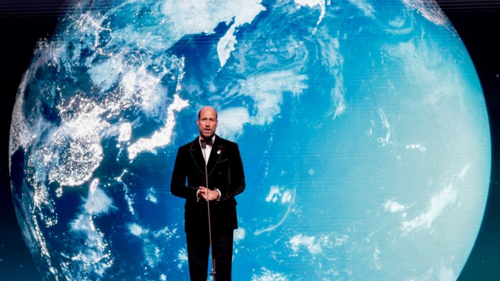 Prince William on stage at The Earthshot Prize Awards
